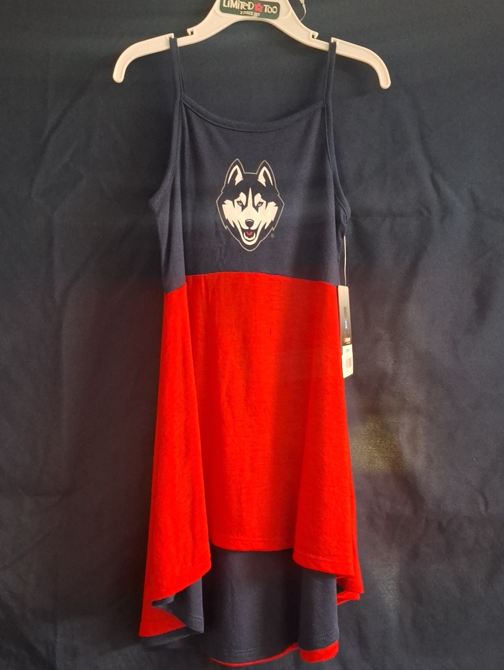 Girls' Navy & Red Huskies Spirit Tank Dress 4T